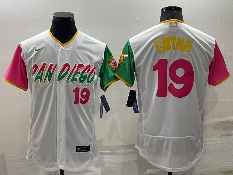 Men San Diego Padres #19 Gwynn White City Edition Elite Nike 2022 MLB Jersey->san diego padres->MLB Jersey